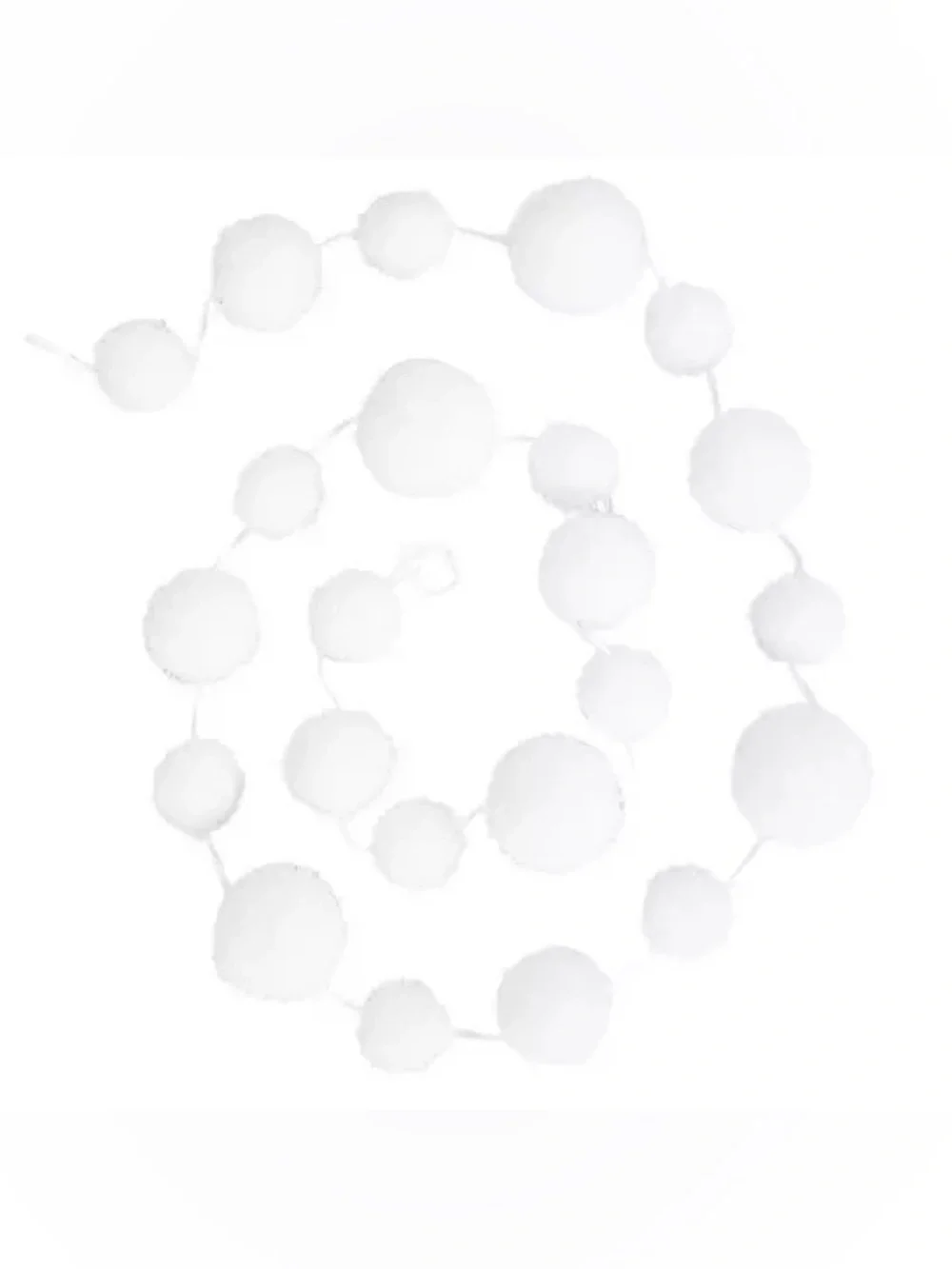 (2) White Pom Pom Garland